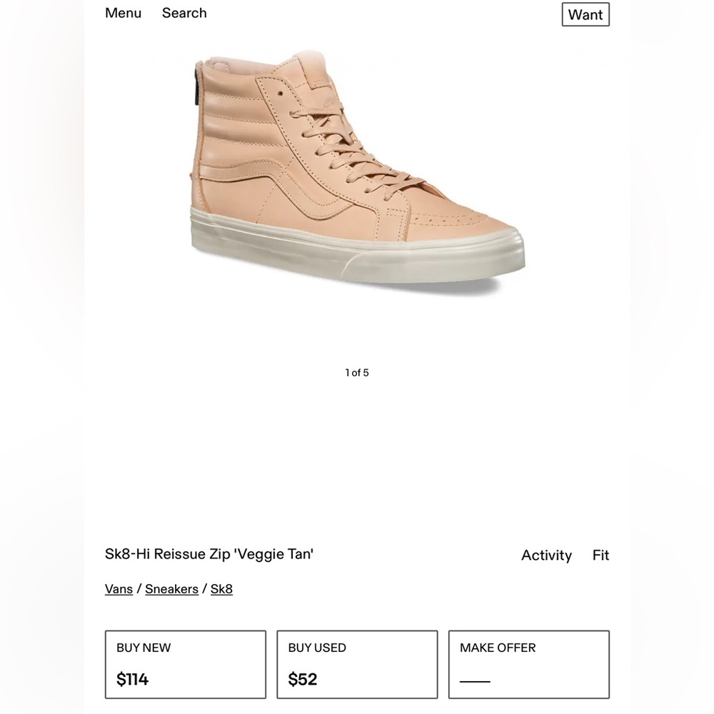 GUC vans sk8Hi leather veggie tan